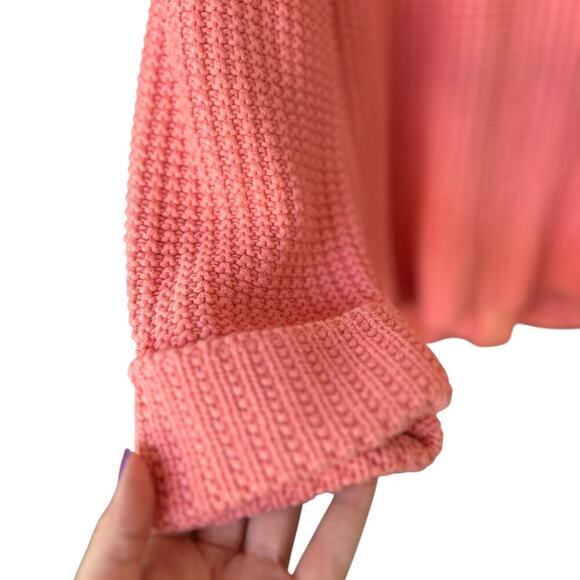 Coldwater Creek Patch Pocket Shaker Knit Sweater with Hood Women's Size Medium - Picture 7 of 9